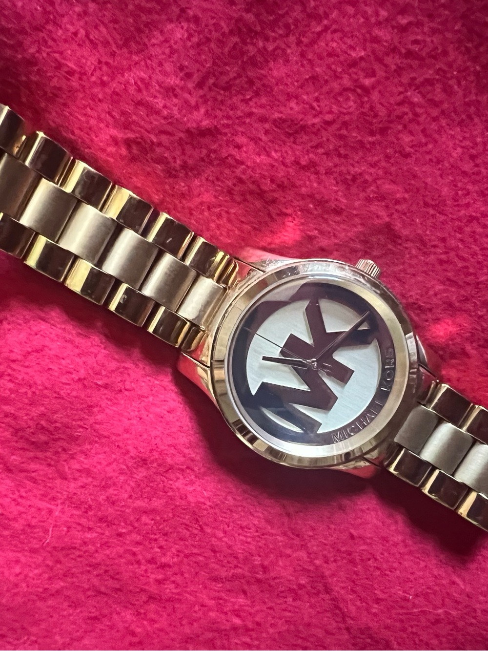 Michael Kors Gold Tone MK Logo Bracelet Watch